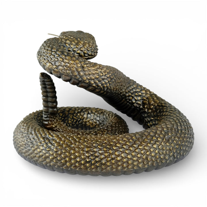 Bronze rattlesnake sculpture