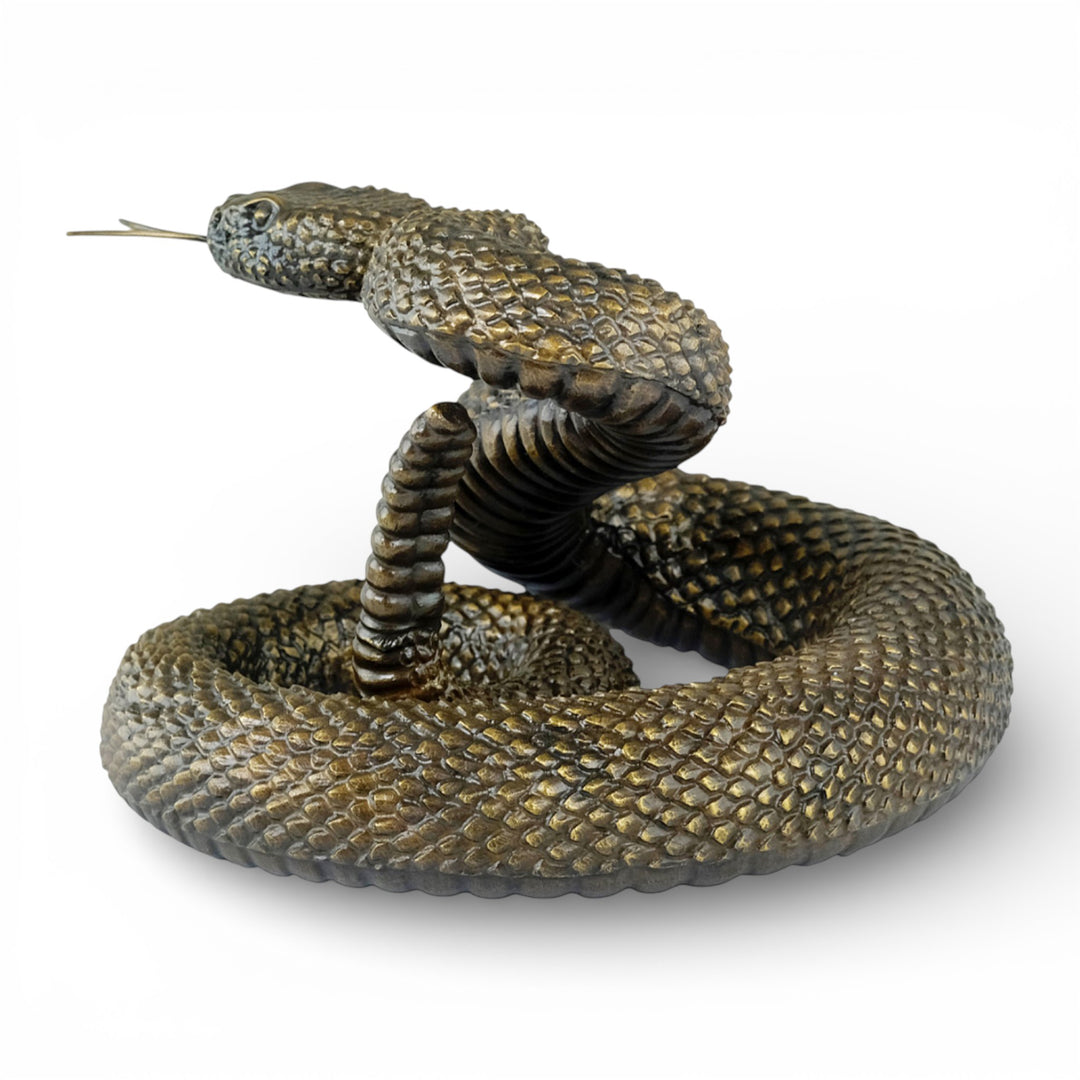 Bronze rattlesnake sculpture
