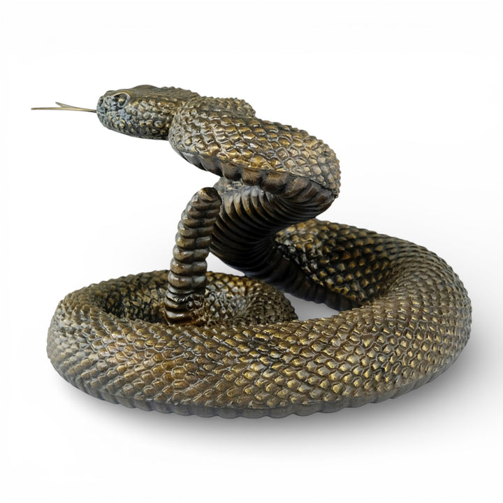 Bronze rattlesnake sculpture