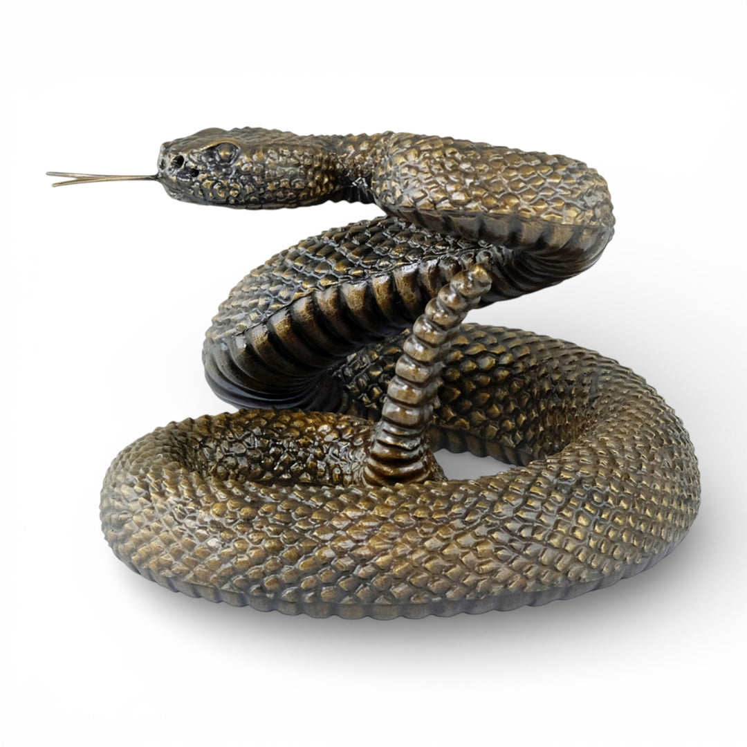 Bronze rattlesnake sculpture