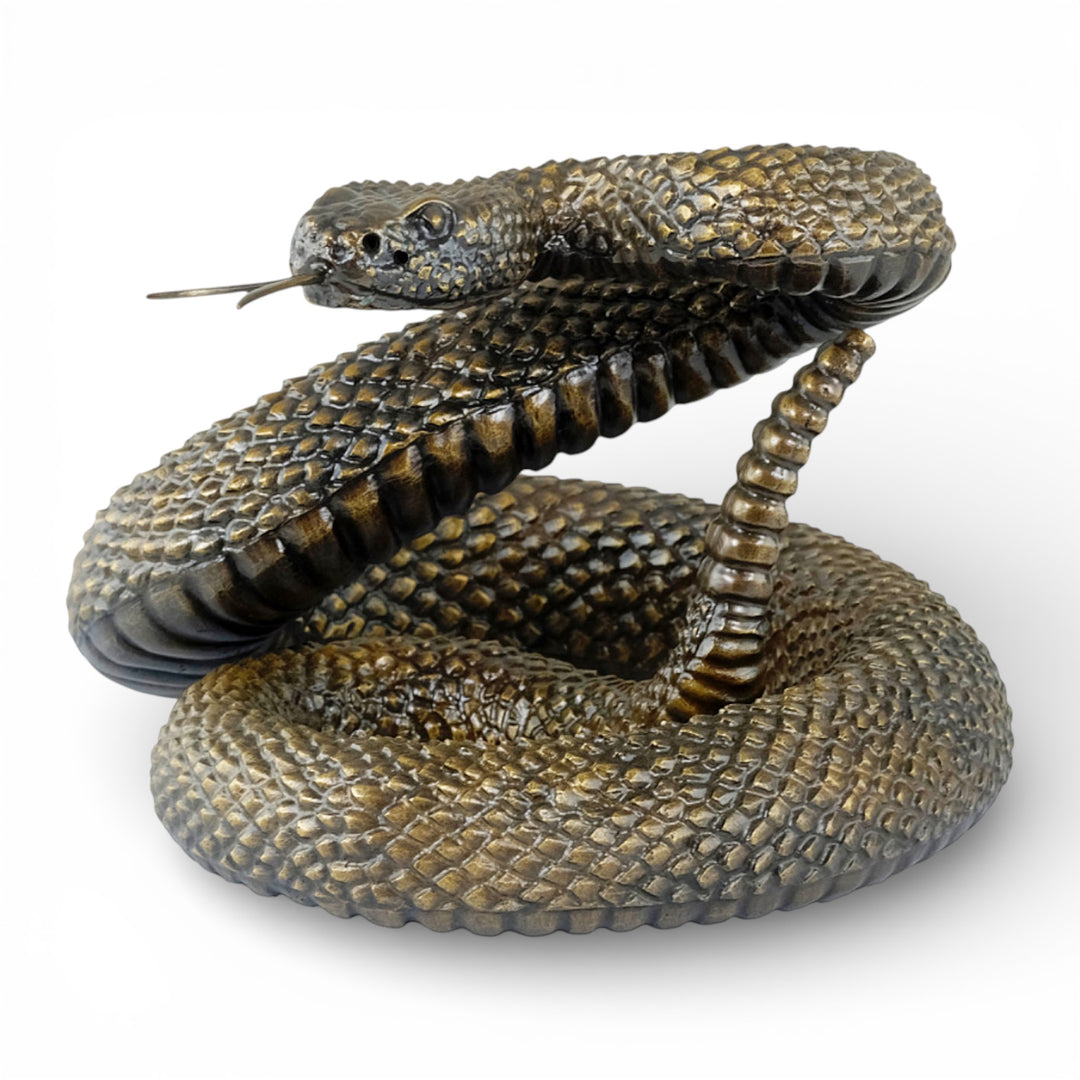Bronze rattlesnake sculpture