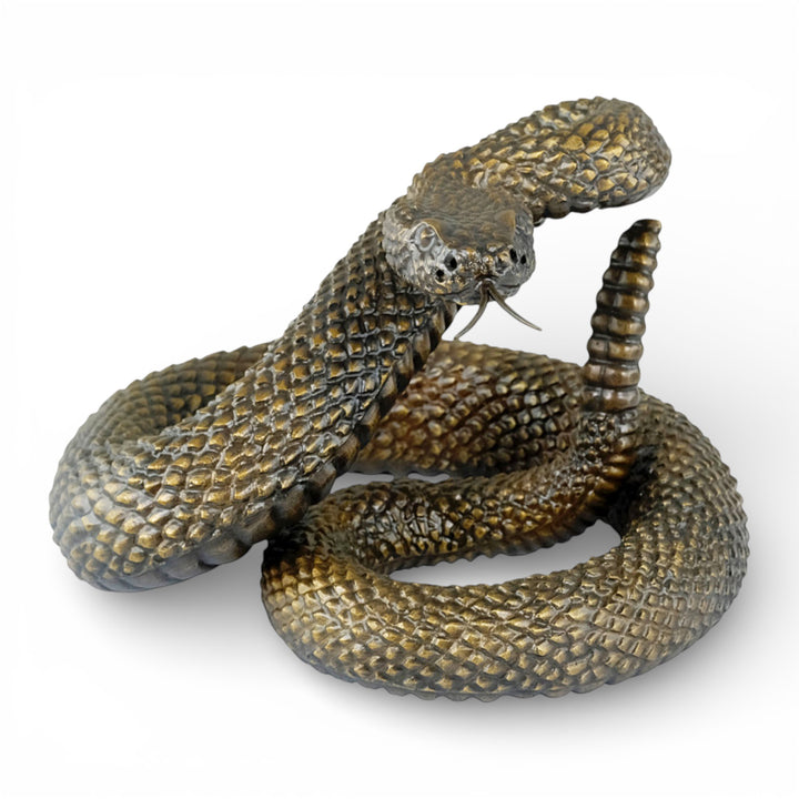 Bronze rattlesnake sculpture