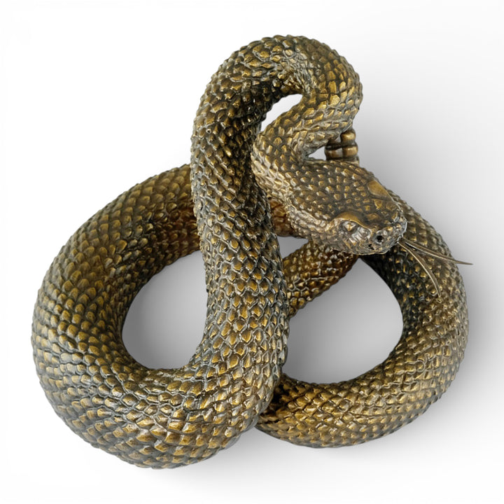 Bronze rattlesnake sculpture
