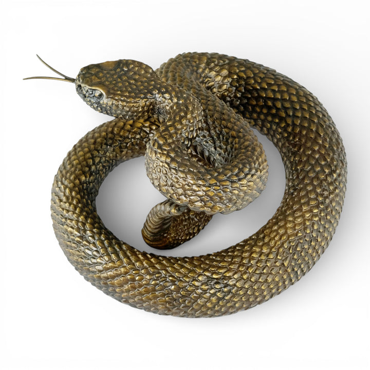Bronze rattlesnake sculpture
