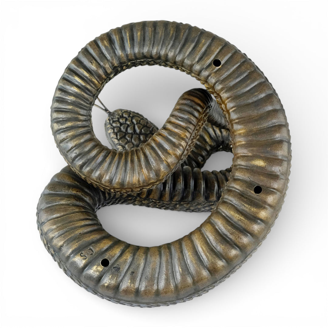 Bronze rattlesnake sculpture