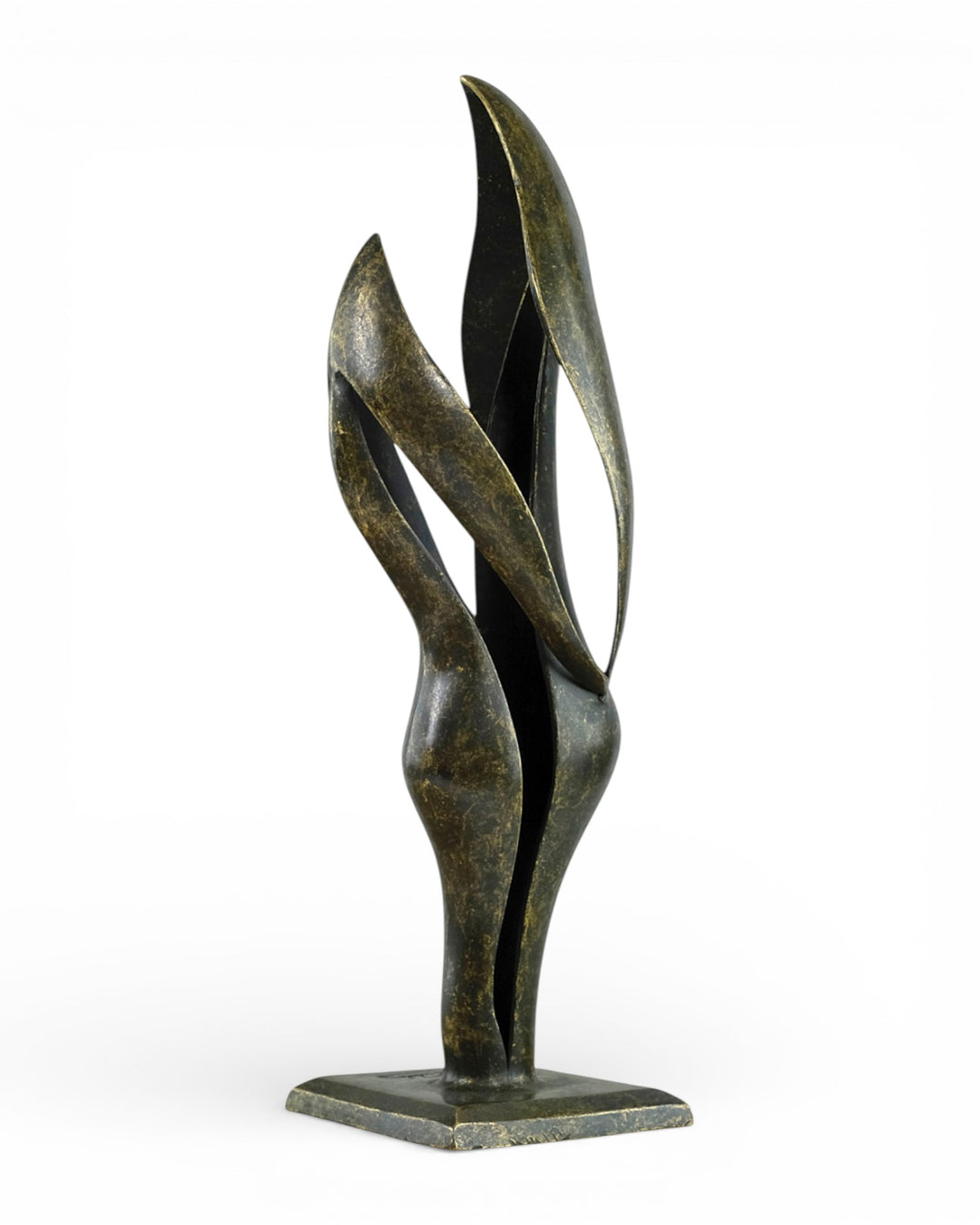 Modern bronze sculpture of an abstract couple in harmony (indoor & outdoor)