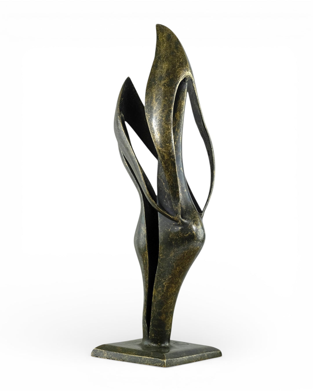 Modern bronze sculpture of an abstract couple in harmony (indoor & outdoor)