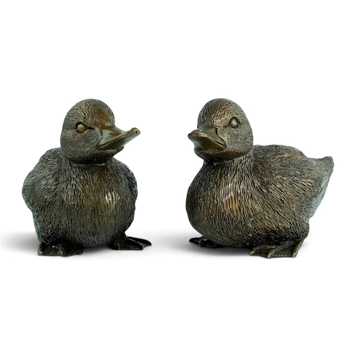 Paar bronzen beelden van eendjes