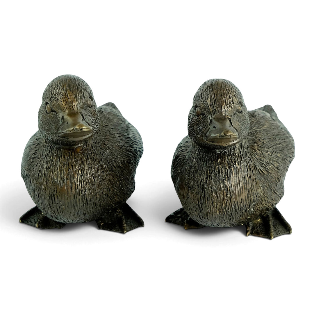 Paar bronzen beelden van eendjes