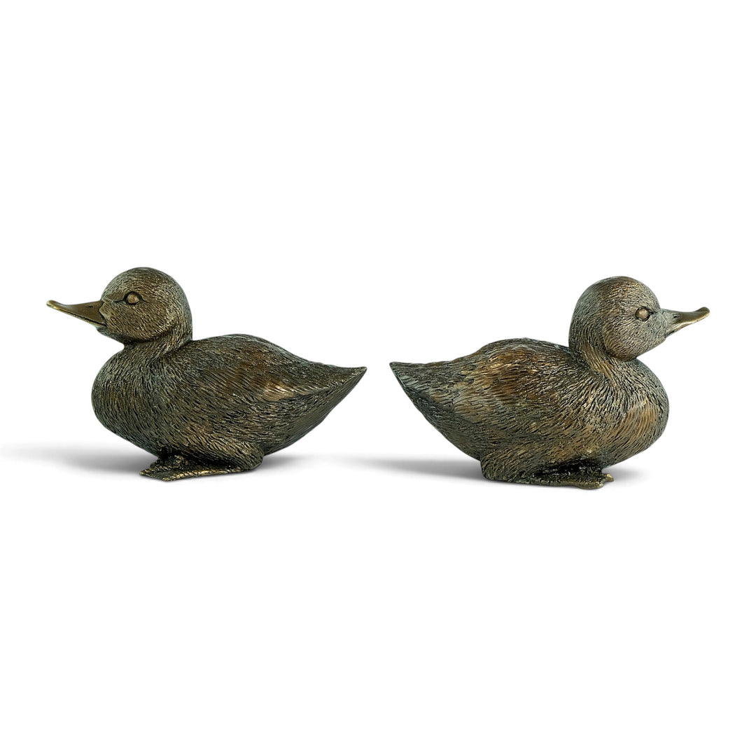 Paar bronzen beelden van eendjes