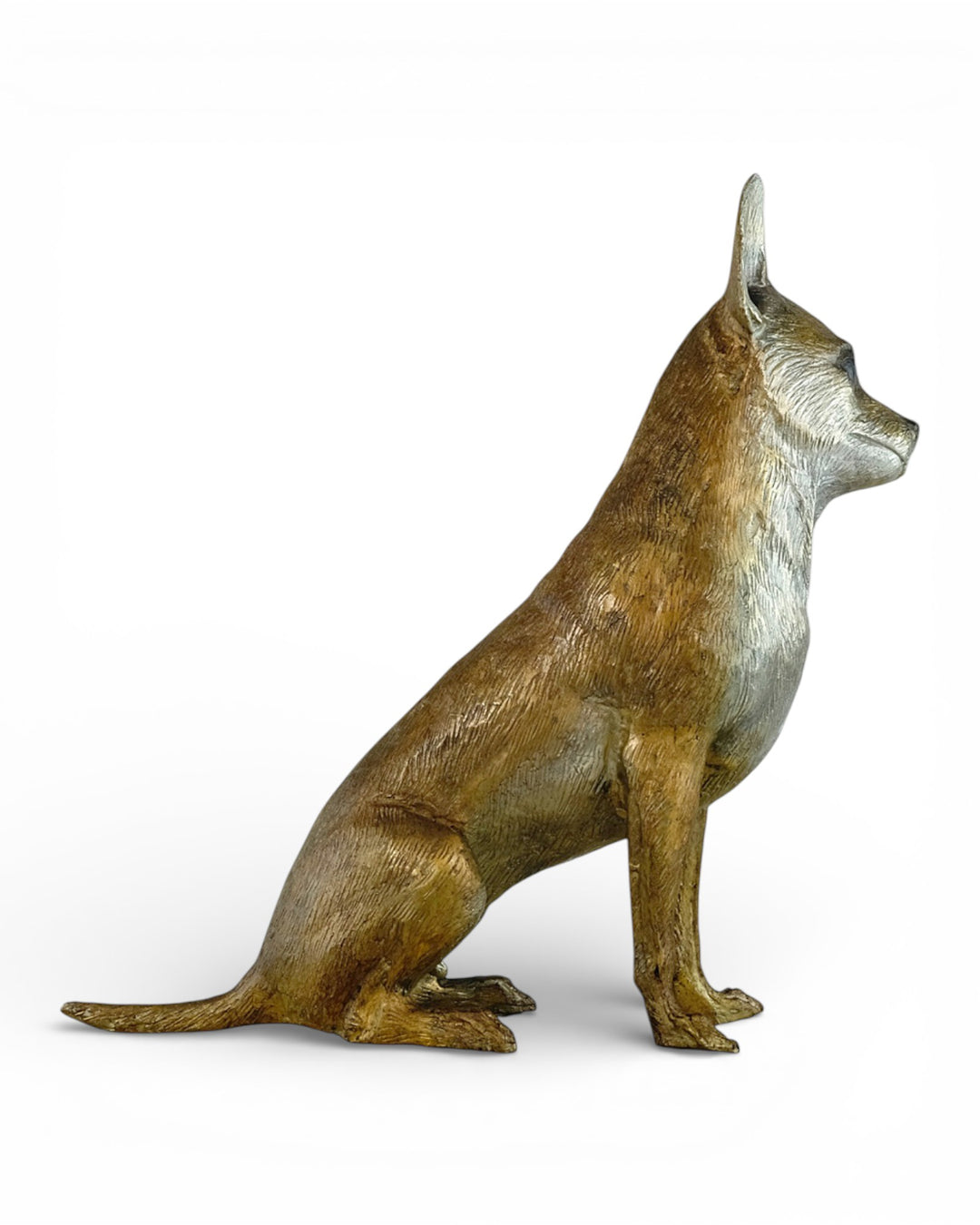 Lifesize bronze Chihuahua sculpture (hand-painted)
