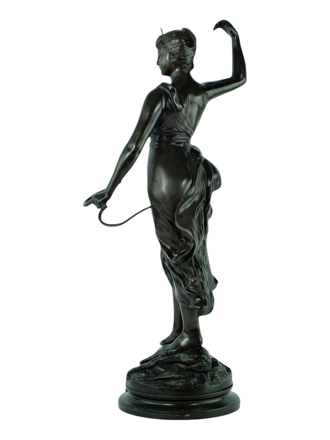 Antiek bronzen beeld van Diane de jageres door Alexandre Levasseur