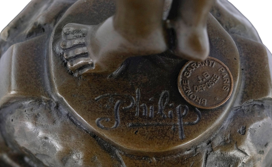 Bronzen sculptuur getiteld 'Reveil' naar Paul Philippe