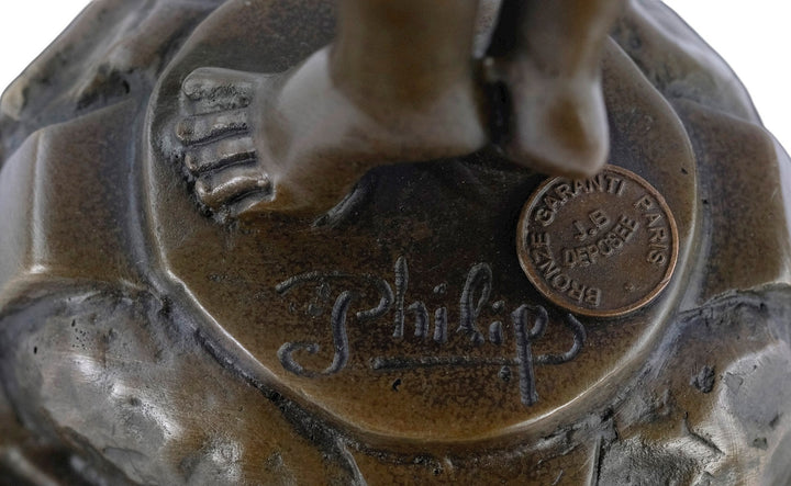 Bronzen sculptuur getiteld 'Reveil' naar Paul Philippe