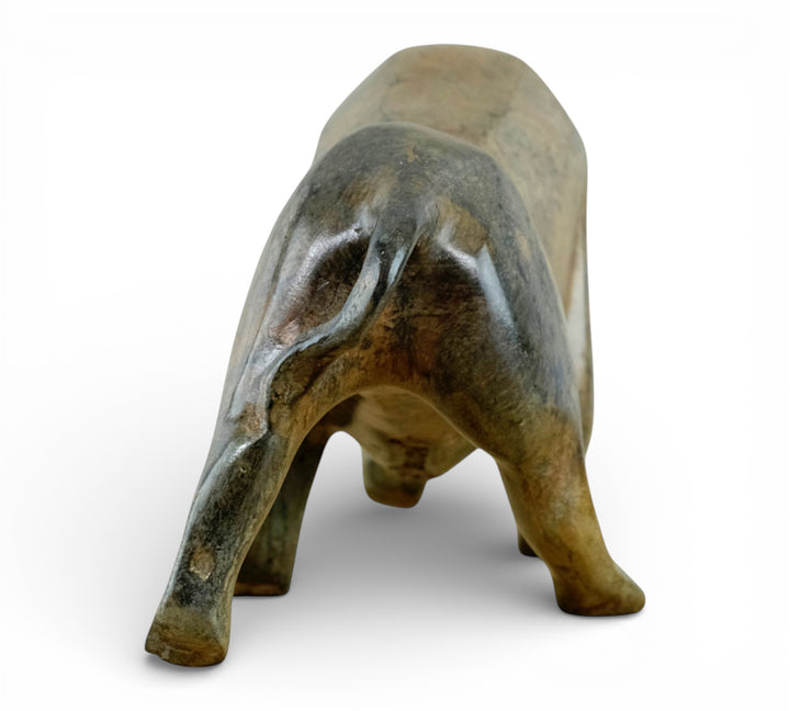 Bronze sculpture of a cubist style bull by the Pierre Chenet foundry
