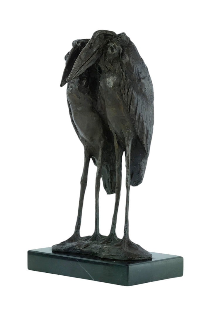 Bronze sculpture of a marabou couple after Rembrandt Bugatti