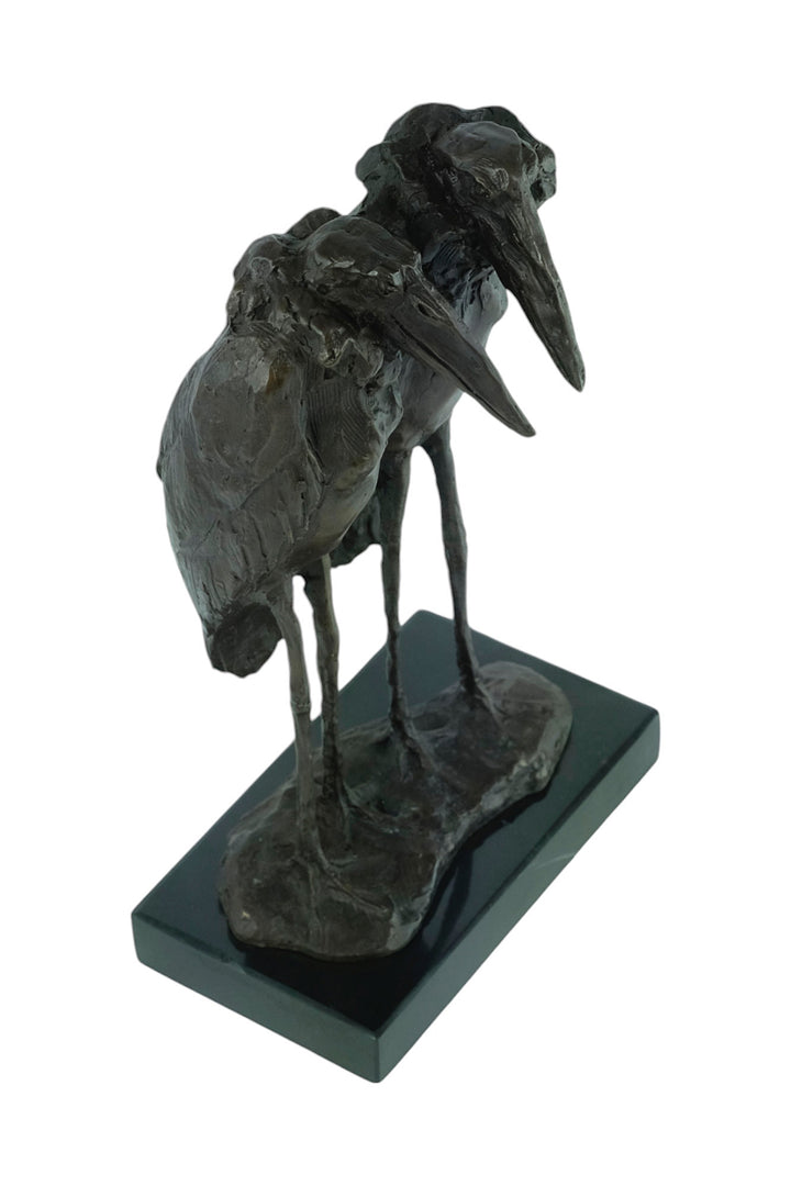 Bronze sculpture of a marabou couple after Rembrandt Bugatti