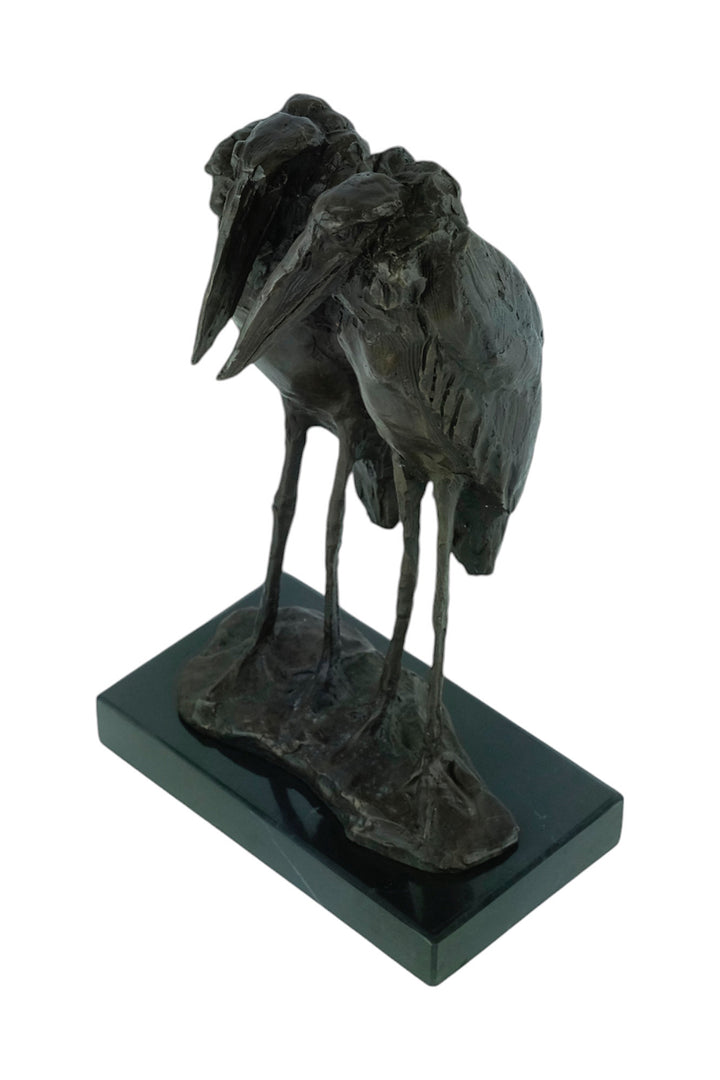 Bronze sculpture of a marabou couple after Rembrandt Bugatti