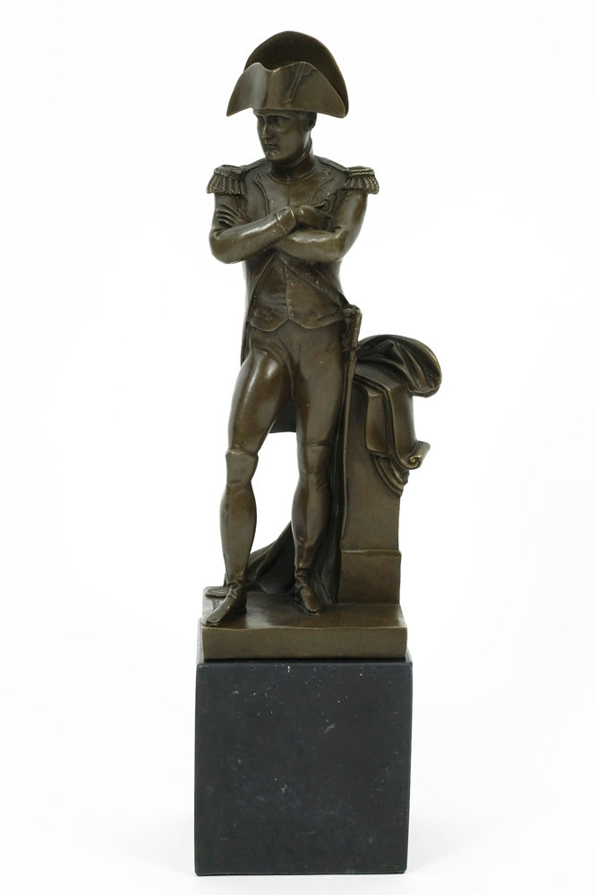 Bronze sculpture of Napoleon standing with arms crossed