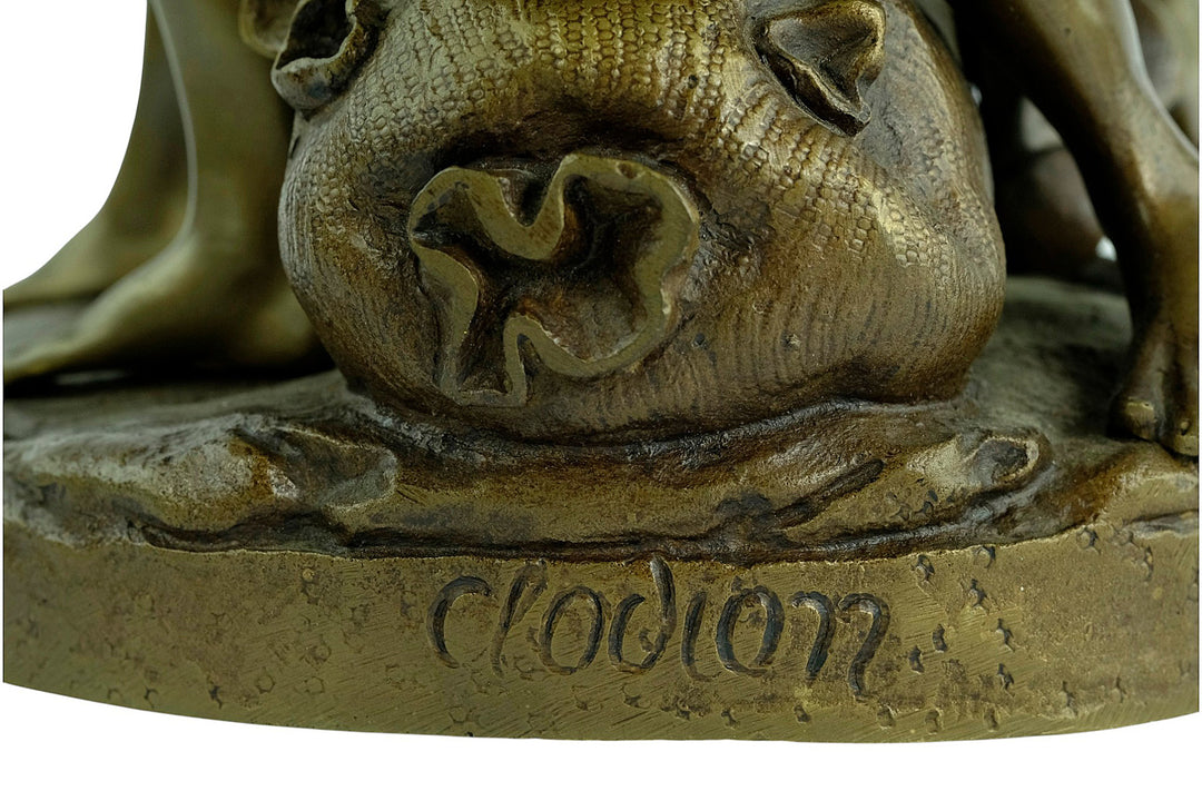 Scultura antica in bronzo Il trionfo di Bacco dopo Clodion 