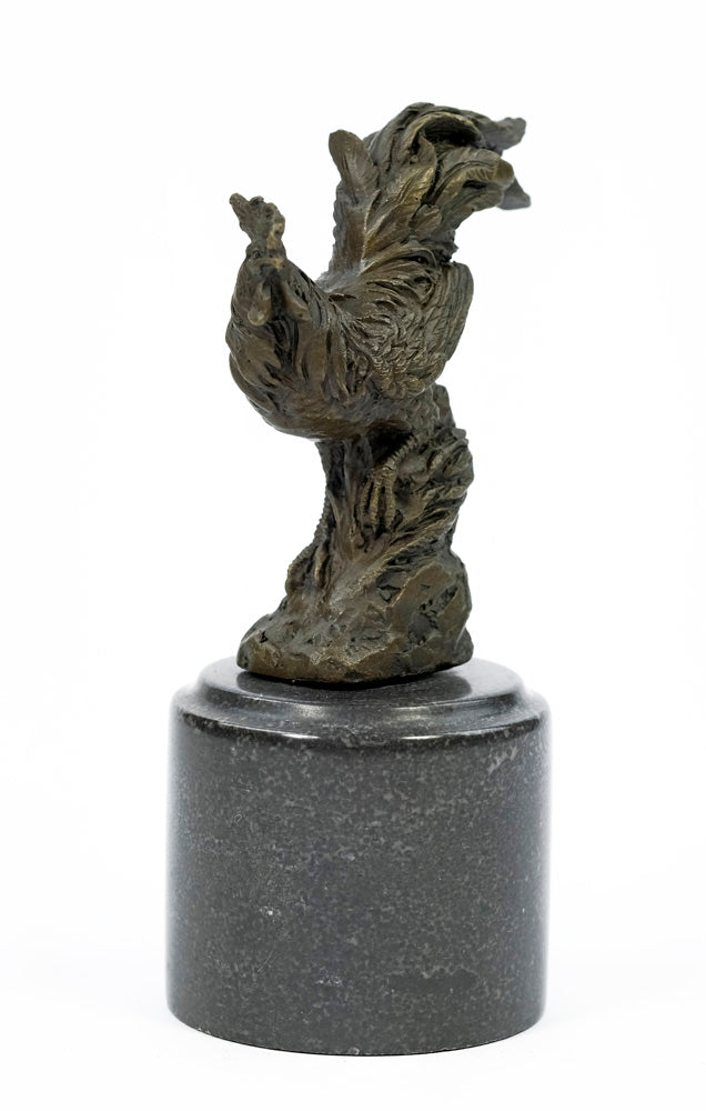 Bronze sculpture of a rooster