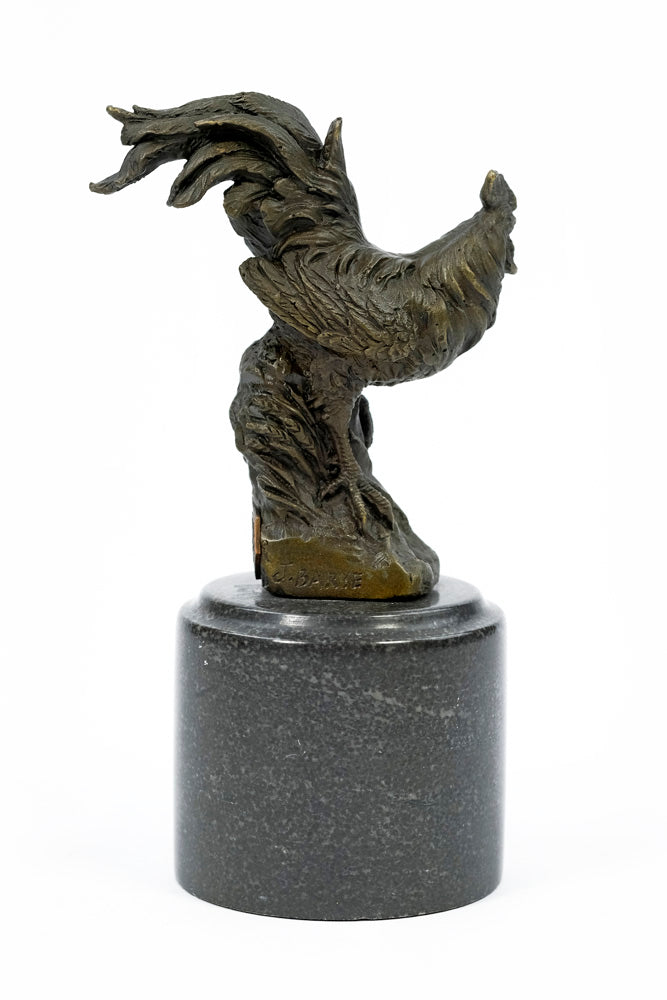 Bronze sculpture of a rooster