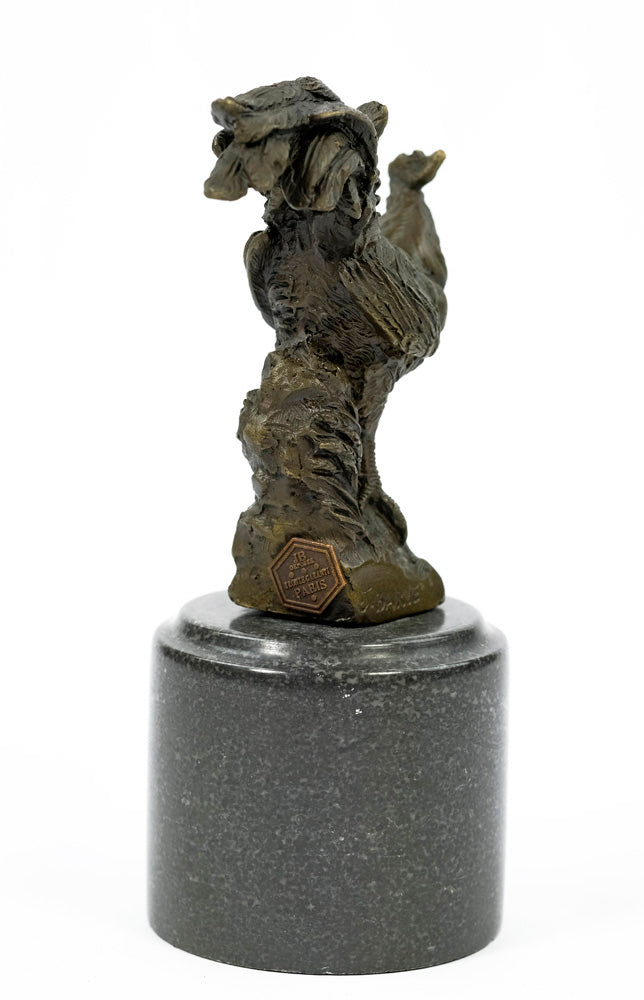 Bronze sculpture of a rooster