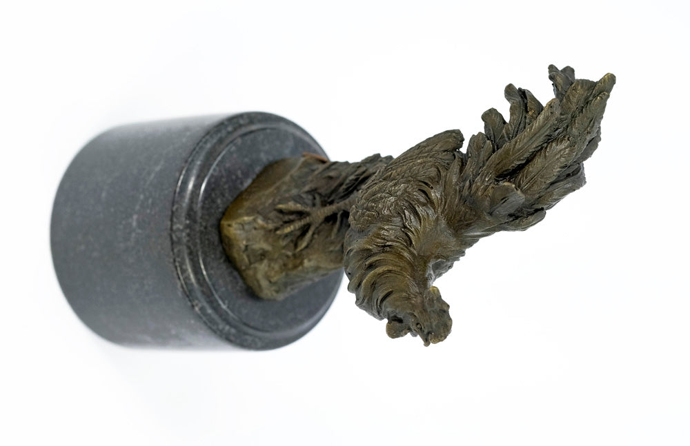 Bronze sculpture of a rooster