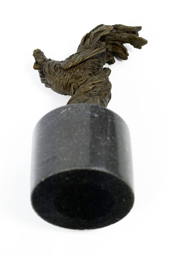 Bronze sculpture of a rooster