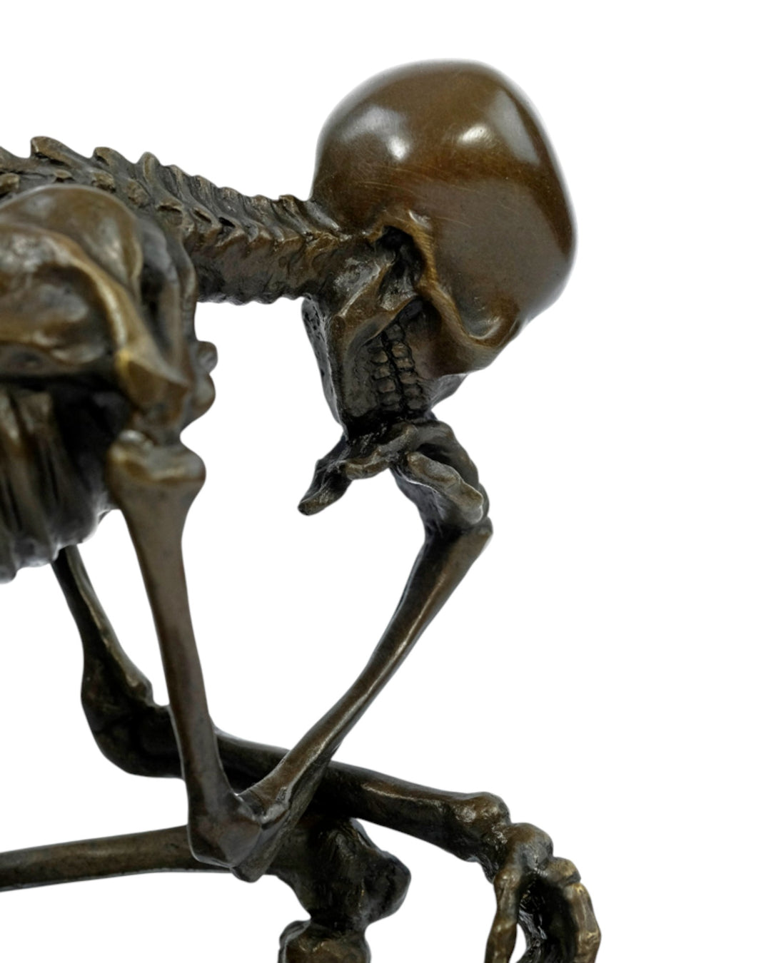 Bronzeskulptur eines Skelett-Denkers (groß)