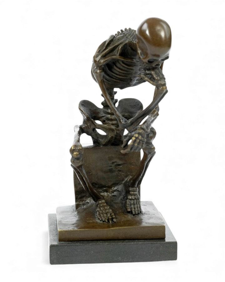 Bronzeskulptur eines Skelett-Denkers (groß)