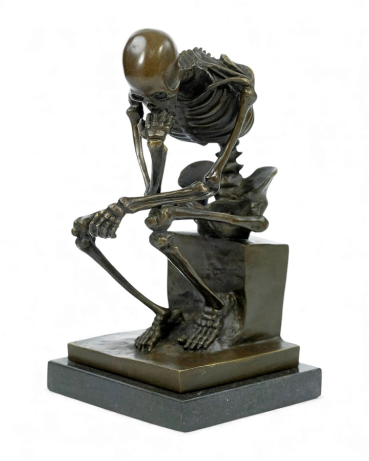 Bronzeskulptur eines Skelett-Denkers (groß)