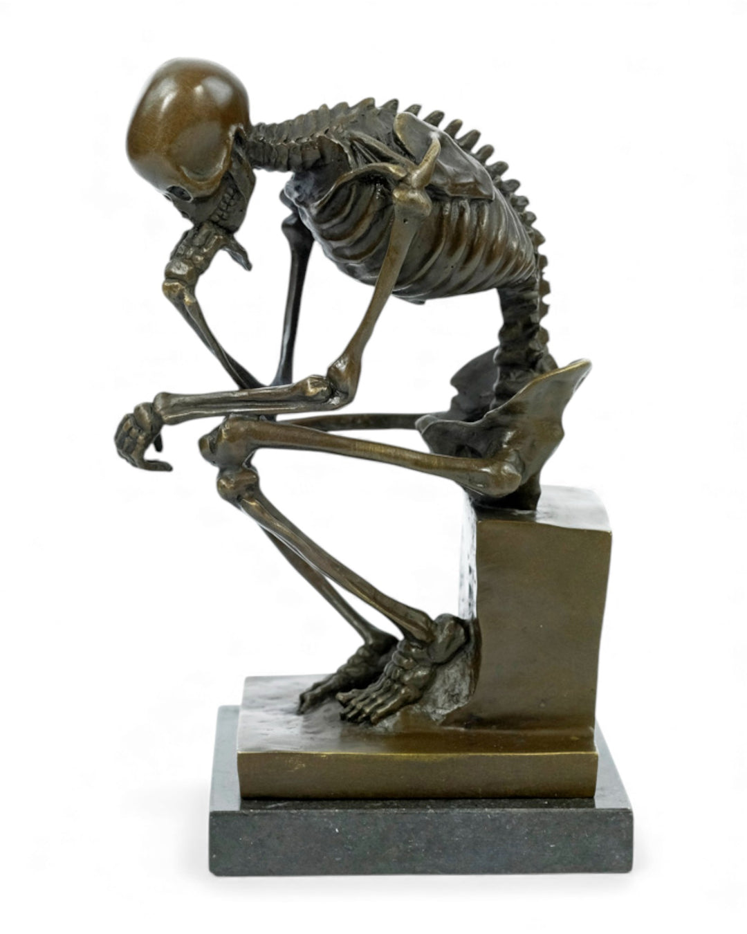 Bronzeskulptur eines Skelett-Denkers (groß)