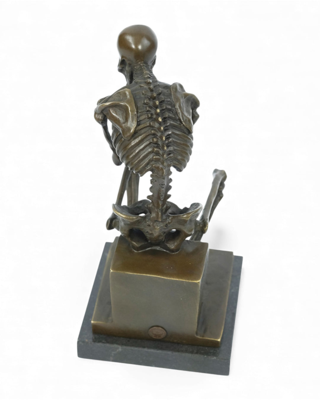 Bronzeskulptur eines Skelett-Denkers (groß)