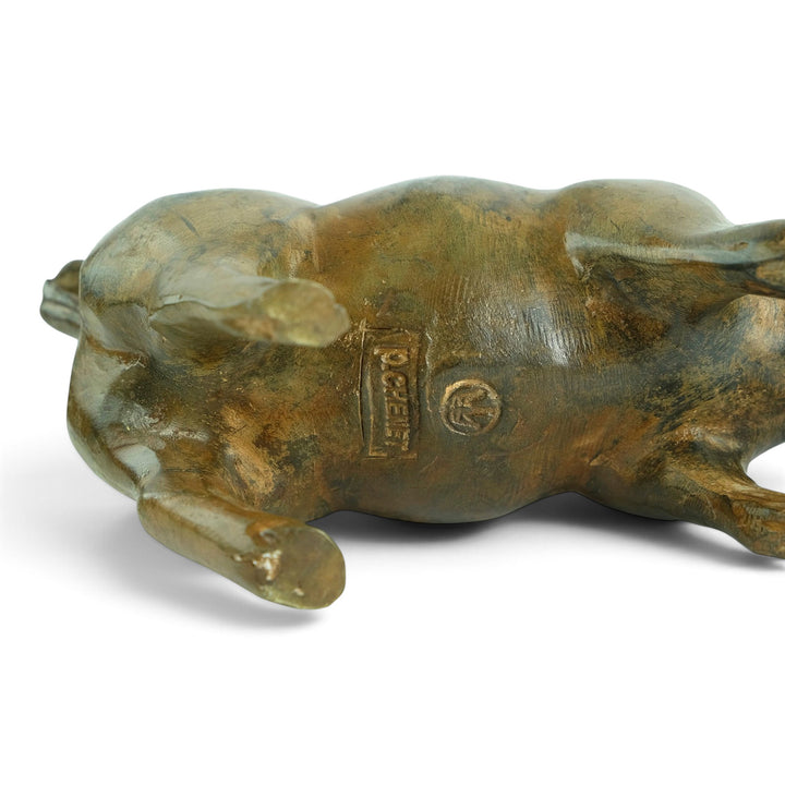 Paar bronzen biggen door Pierre Chenet