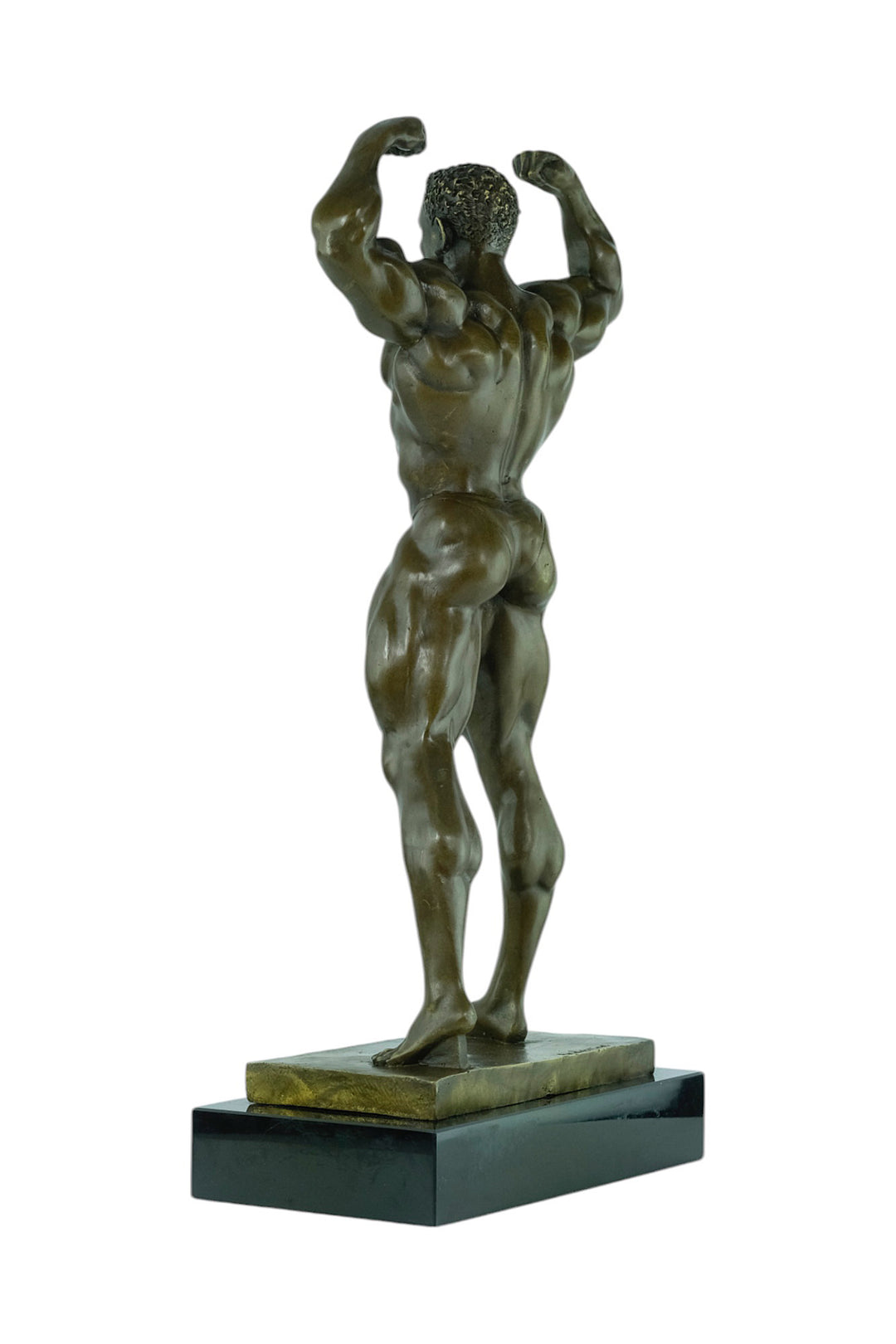 Modern bronze sculpture of a bodybuilder
