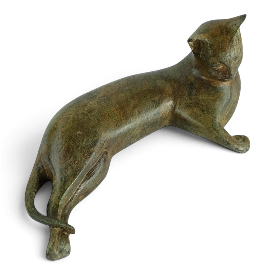 Bronze cat sculpture by Pierre Chenet