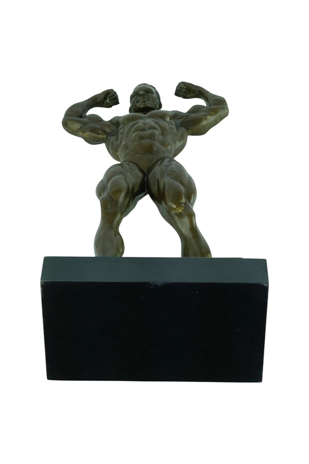 Modern bronze sculpture of a bodybuilder