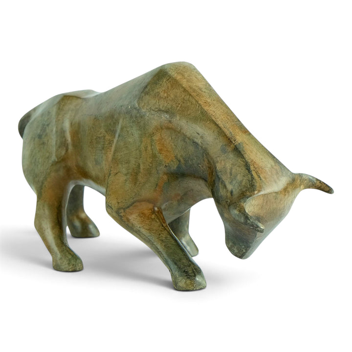 Bronze sculpture of a cubist style bull by the Pierre Chenet foundry