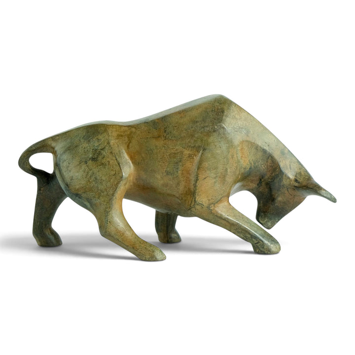 Bronze sculpture of a cubist style bull by the Pierre Chenet foundry
