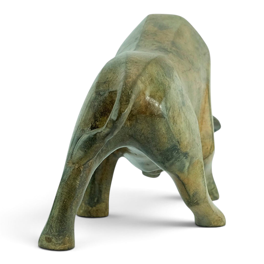 Bronze sculpture of a cubist style bull by the Pierre Chenet foundry