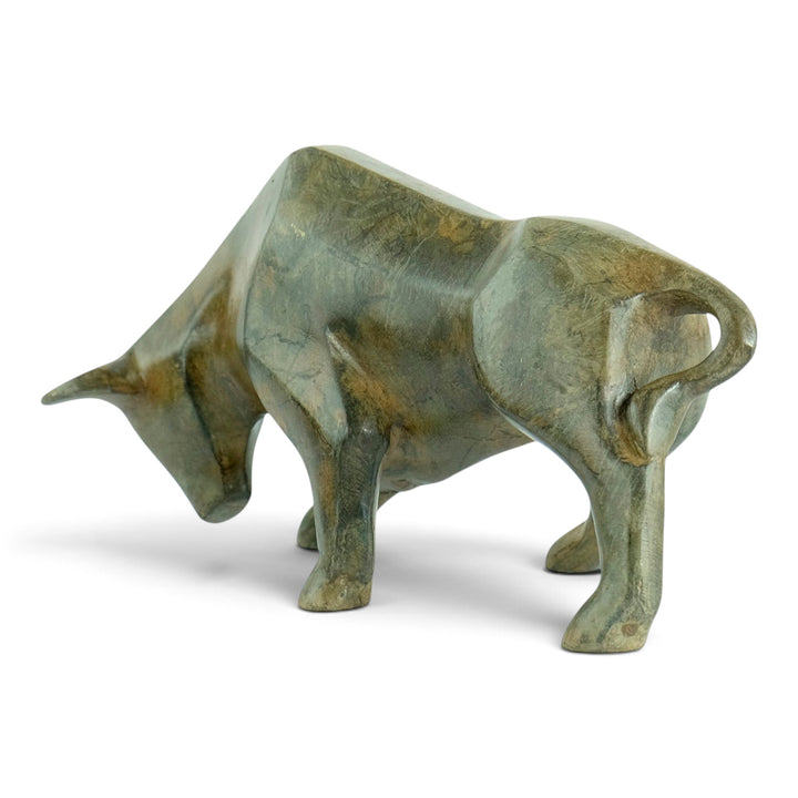 Bronze sculpture of a cubist style bull by the Pierre Chenet foundry