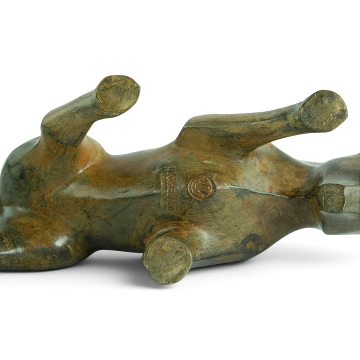 Bronze sculpture of a cubist style bull by the Pierre Chenet foundry