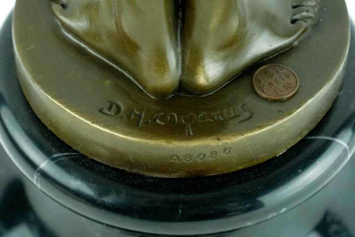 Large bronze sculpture of a scarf dancer