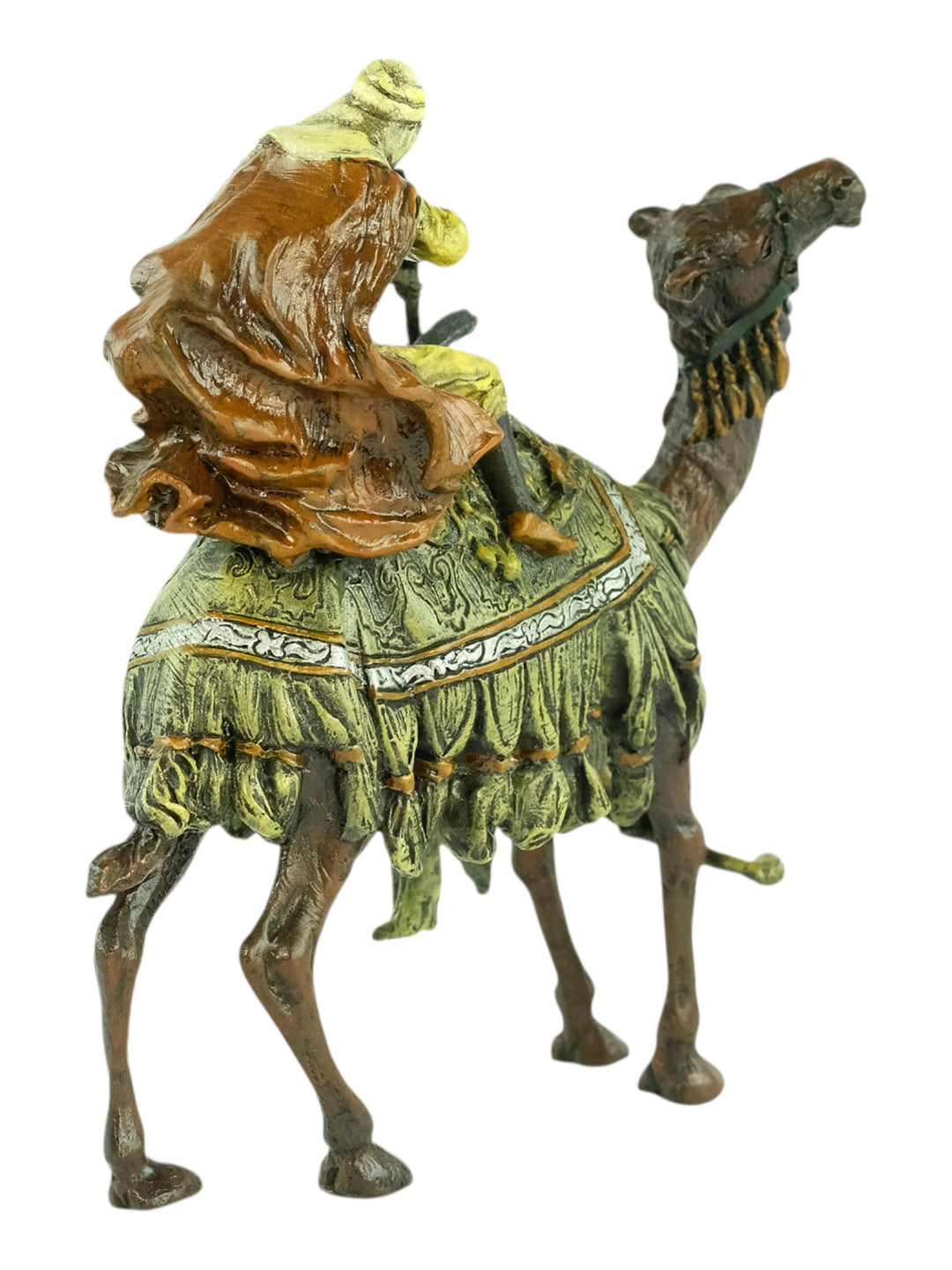 Bronze sculpture of a soldier on a camel