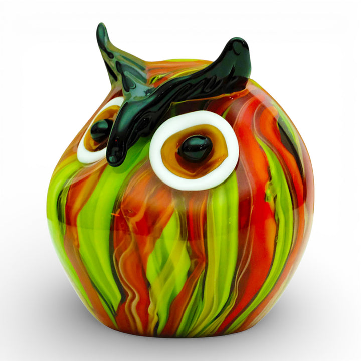 Colourful glass owl in Murano style