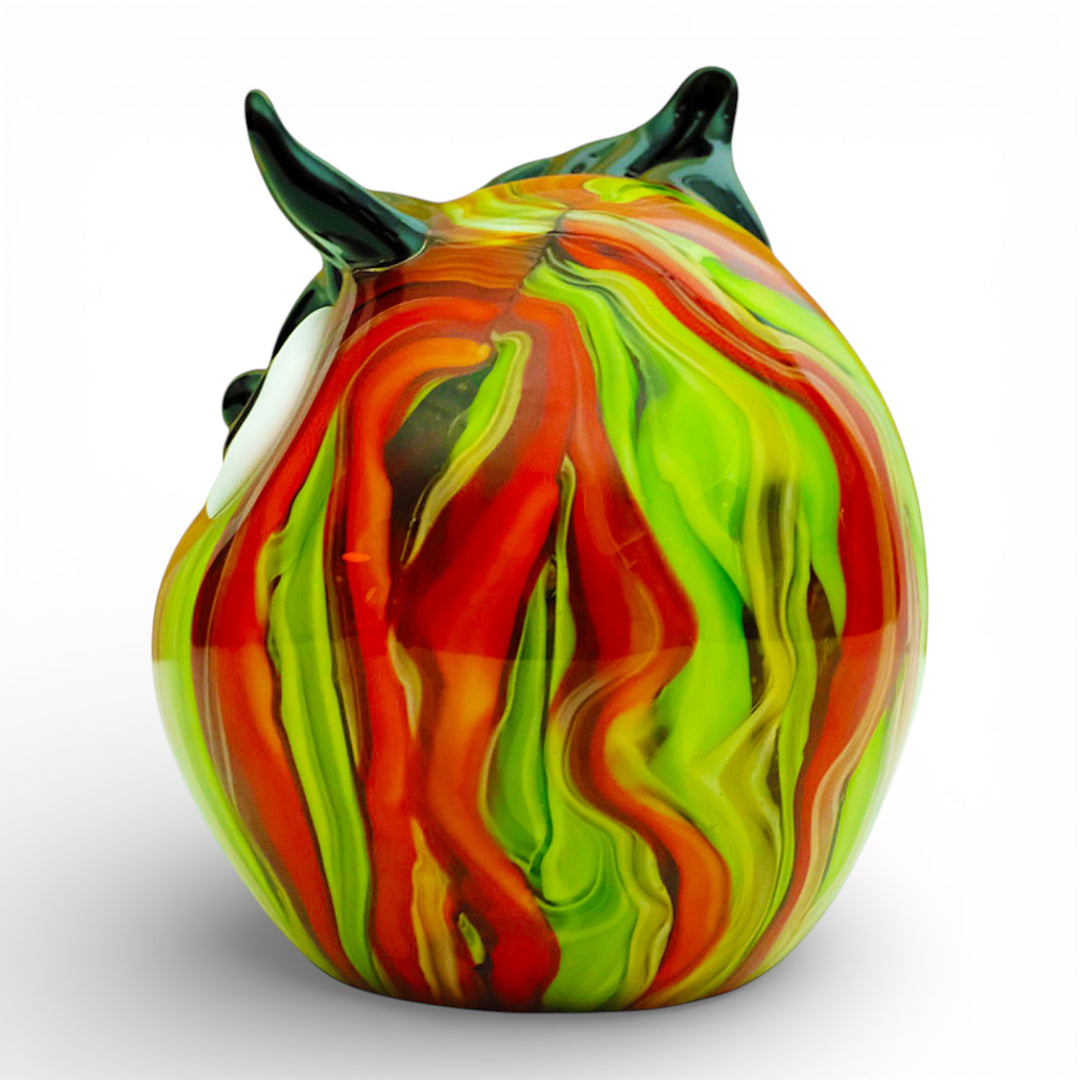 Colourful glass owl in Murano style