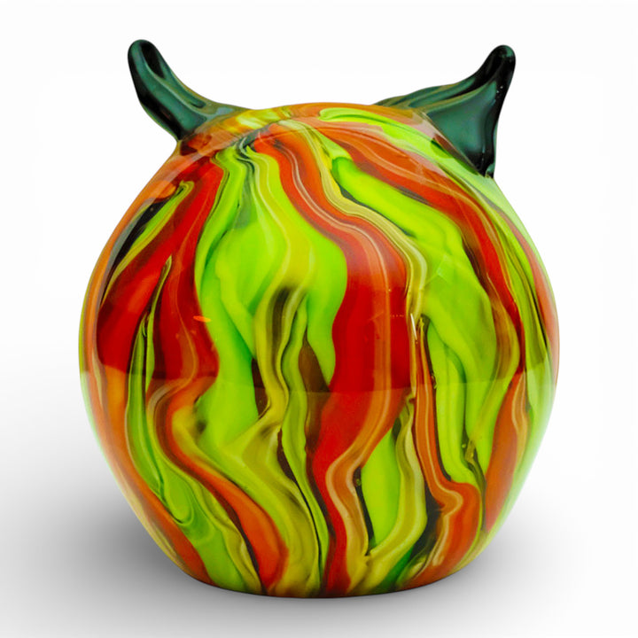 Colourful glass owl in Murano style
