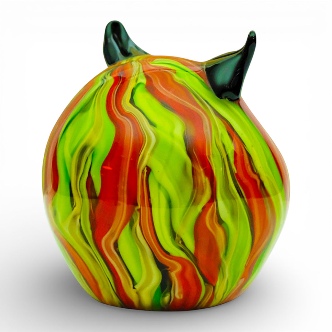 Colourful glass owl in Murano style