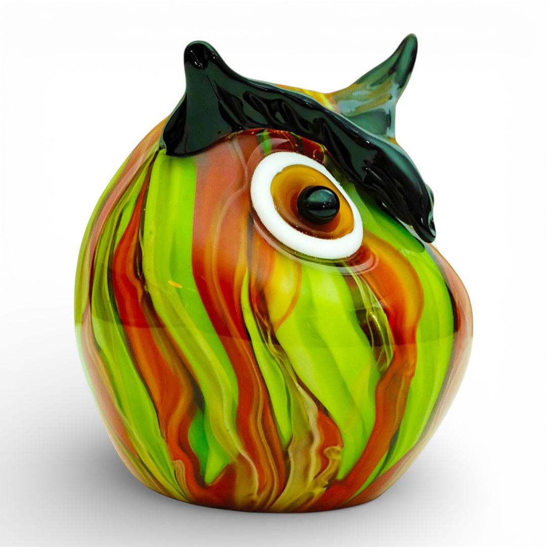 Colourful glass owl in Murano style